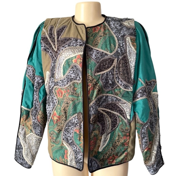 Vintage La Colección Judith Roberts Ornate Bolero Jacket Mexico Rare Art to Wear